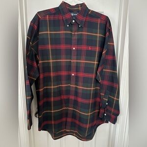 Ralph Lauren Men's Plaid Shirt - Red, Green, and Yellow